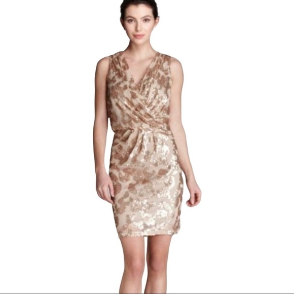 David Meister Dresses & Skirts - David Meister Gold Sequins Dress Size 6
